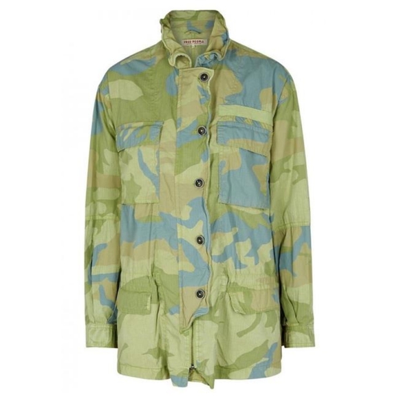 Free People Green Lead The Way Camouflage Field Jacket - Picture 3 of 9